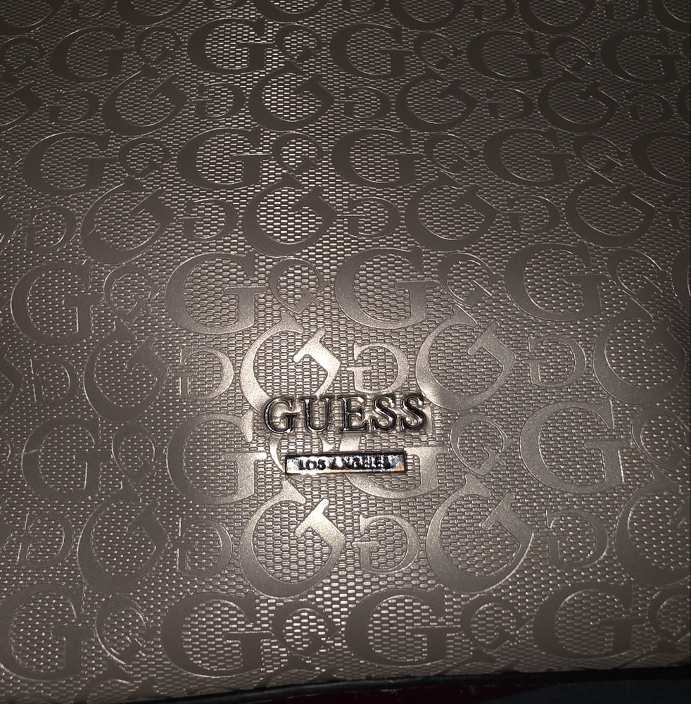 Guess Gray Textured Wallet with Embossed Monogram